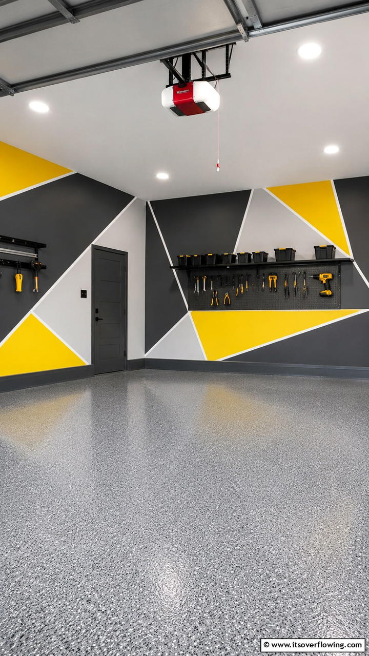 Geometric Wall Patterns - 30 Garage Wall Ideas for Organized, Functional Spaces