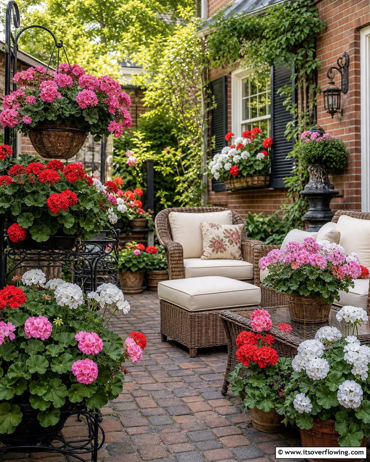 Geraniums Versatile and Colorful Blooms - 25 Outdoor Plants for Patio to Enhance Your Space