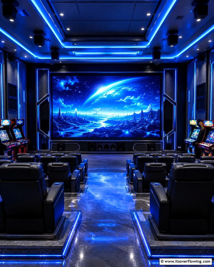 Giant Wall Screens - 25 Exciting Arcade Room Ideas for Game Lovers