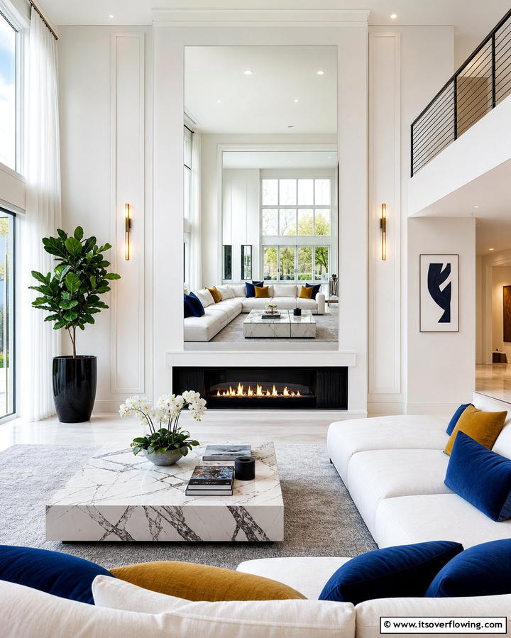 Gilded Frame Mirror - 25 Mirror Over Fireplace Ideas to Elevate Your Space