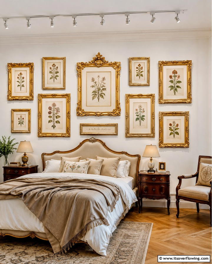 Gilded Frames for Wall Art - 25 Vintage Bedroom Ideas for Timeless Charm & Style