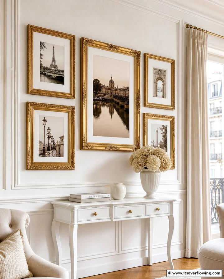 Gilded Frames - 25 Parisian-style Living Room Ideas for Elegant Homes