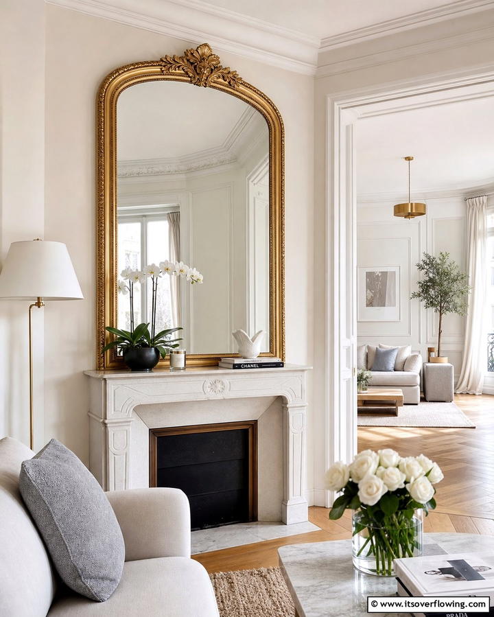 Gilded Mirrors - 25 Parisian-style Living Room Ideas for Elegant Homes