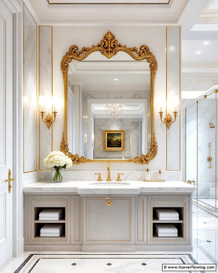 Gilded Mirrors and Frames - 25 Victorian Bathroom Ideas for a Luxurious Retreat