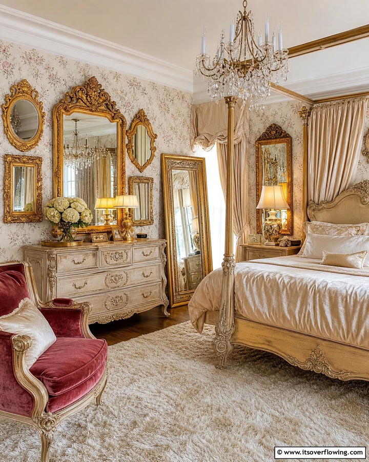 Gilded Mirrors - 20 Blair Waldorf Bedroom Ideas- Chic & Elegant Styles