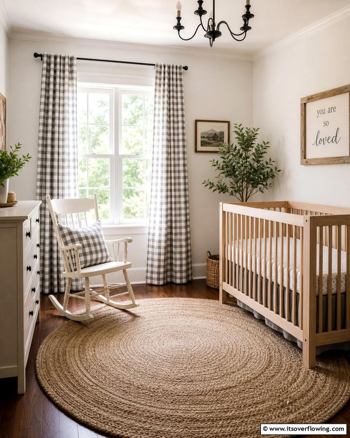 Gingham or Plaid Fabrics - 25 Farmhouse Nursery Ideas for a Cozy Baby Room
