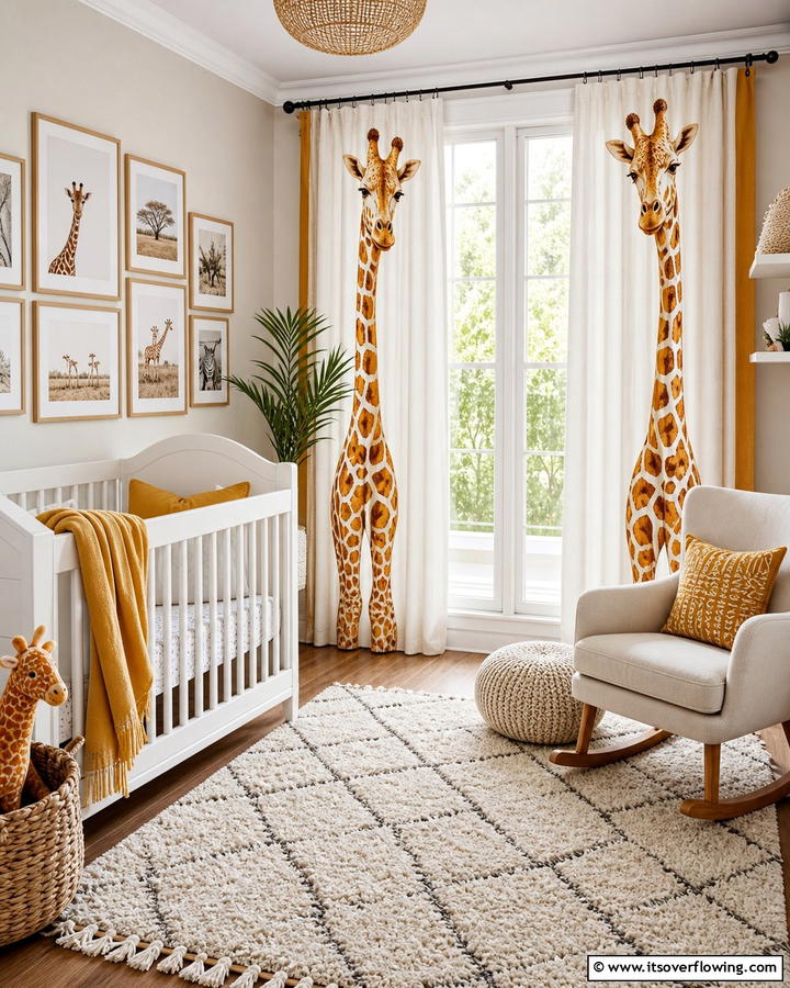 Giraffe Curtains or Drapes - 20 Giraffe Nursery Ideas for a Fun and Whimsical Space