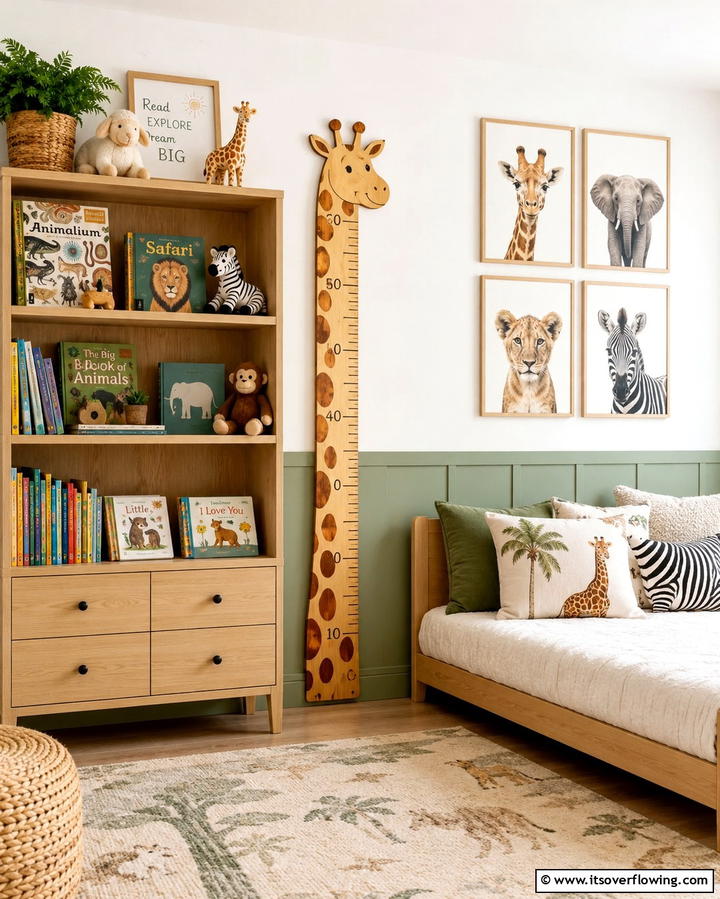 Giraffe Growth Chart - 30 Safari Nursery Decor Ideas for Adventurous Baby Rooms
