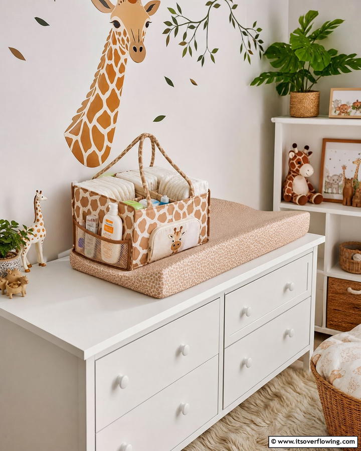 Giraffe Themed Diaper Caddy - 20 Giraffe Nursery Ideas for a Fun and Whimsical Space