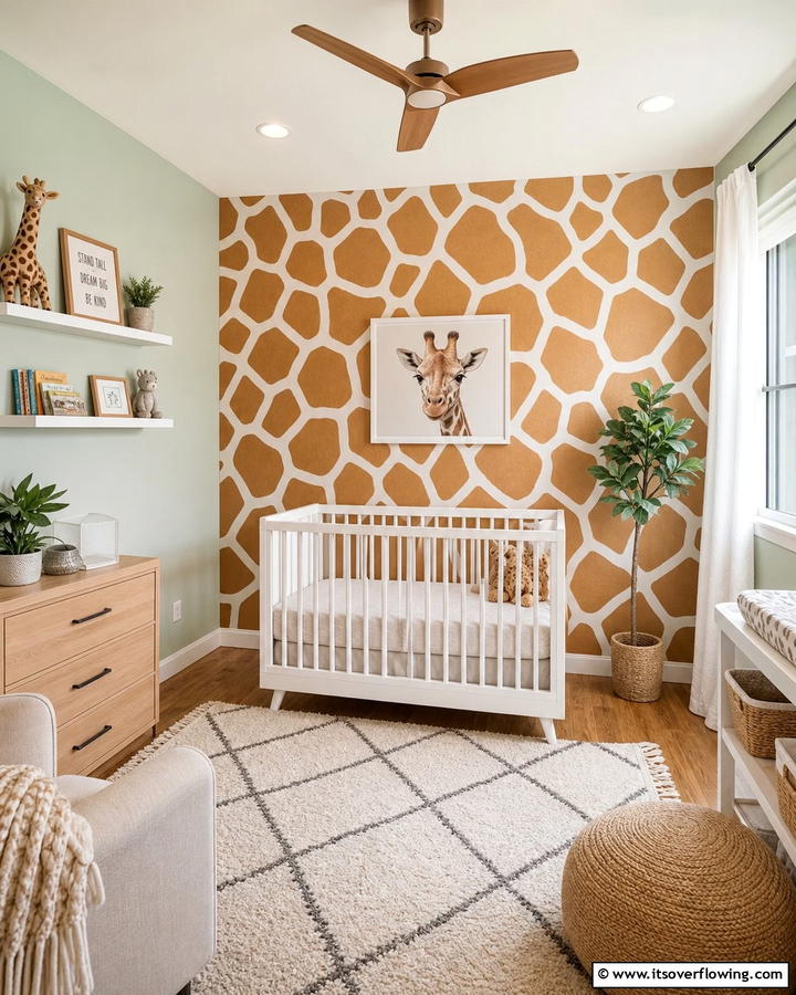 Giraffe Wallpaper Accent Wall - 20 Giraffe Nursery Ideas for a Fun and Whimsical Space