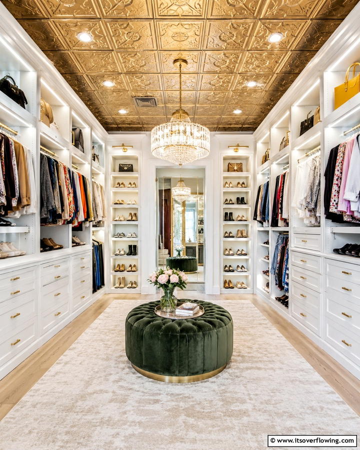 Glamorous Appeal for Walk In Closets - 25 Tin Ceiling Ideas for a Vintage Touch