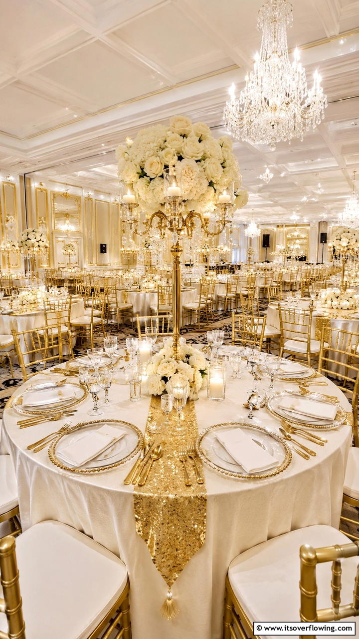 Glamorous Gold Accents - 21 Wedding Table Decoration Ideas for Memorable Celebrations