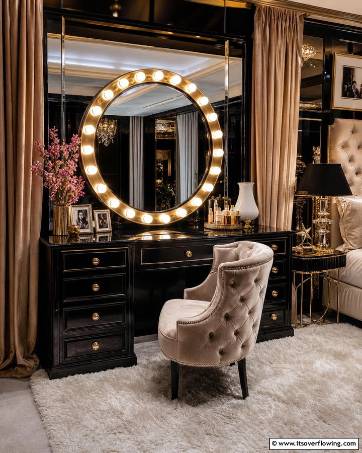 Glamorous Hollywood Style - 20 Dressing Table Ideas for a Chic and Functional Space