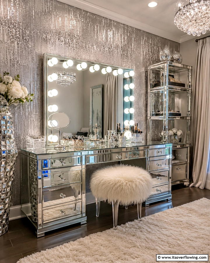 Glamorous Hollywood Vanity - 30 Bedroom Vanity Ideas for Chic and Functional Dressing Areas