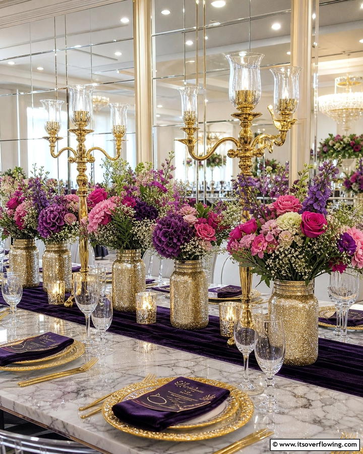 Glamorous Sparkle Style - 30 Charming Mason Jar Centerpiece Ideas for Every Season