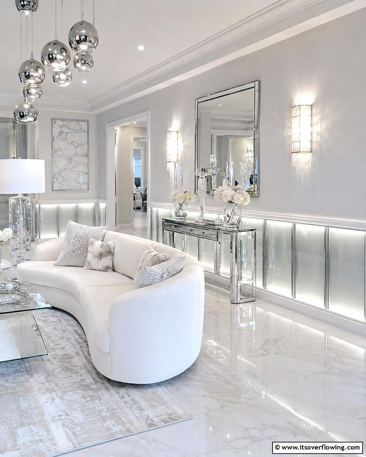 Glass Backed Wainscoting - 30 Elegant Living Room Wainscoting Ideas for Modern Homes