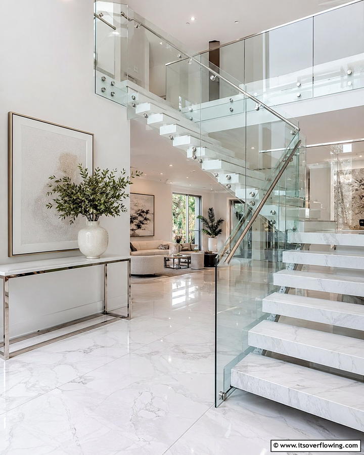 Glass Balustrade Staircase - 30 Modern Staircase Ideas- Sleek & Architectural Designs