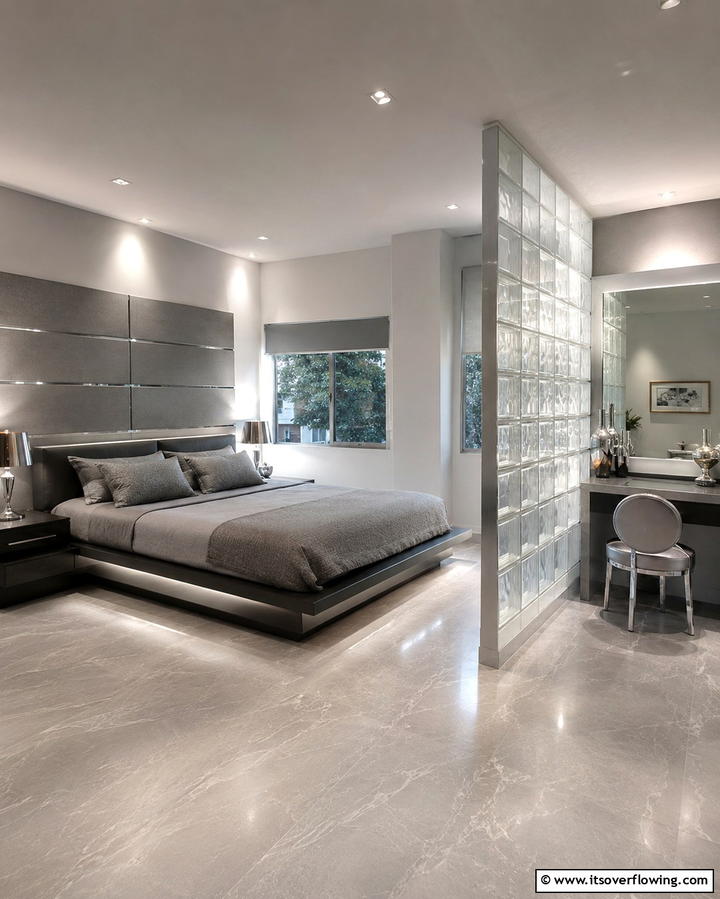 Glass Block Accents - 30 1980s Bedroom Decor Ideas for a Retro-Inspired Space