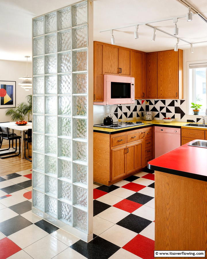 Glass Block Accents - 25 1980s Kitchen Ideas for a Retro Revival