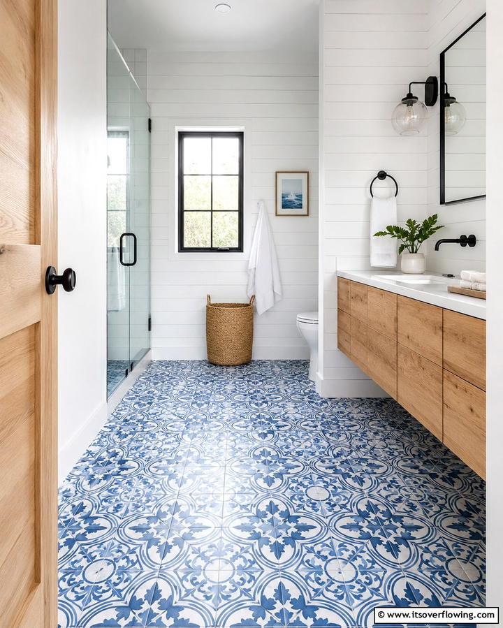 Glass Block Partitions - 25 Hall Bathroom Ideas for Small and Functional Spaces