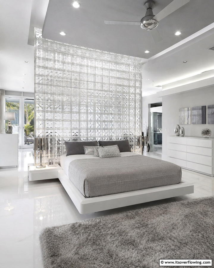 Glass Block Walls - 30 1980s Bedroom Decor Ideas for a Retro-Inspired Space