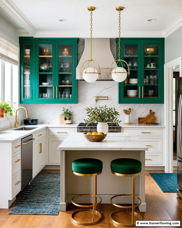 Glass Cabinets with Bold Frames - 20 Modern Style Glass Kitchen Cabinets for a Sleek Look