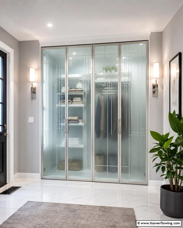 Glass Closet Doors - 25 Entryway Closet Ideas to Maximize Storage and Style
