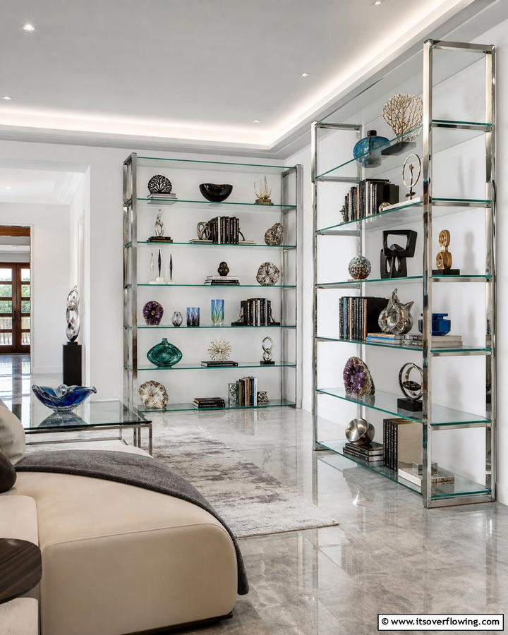 Glass Corner Bookshelves - 20 Space-Saving Corner Bookshelf Ideas for Your Home