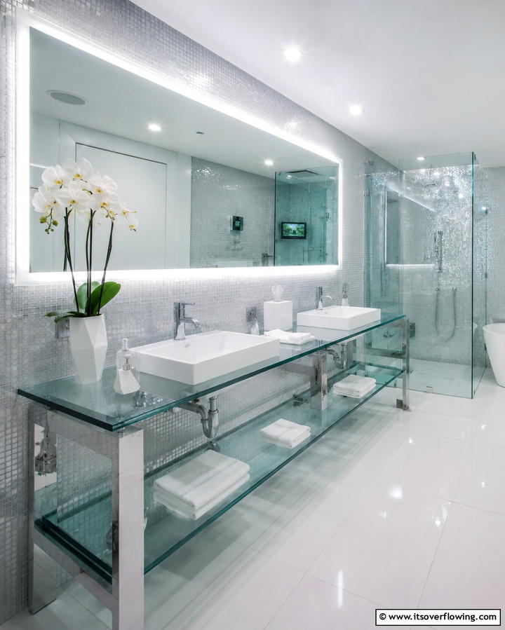 Glass Countertops for a Sleek Modern Look - 25 Bathroom Countertop Ideas for a Stylish Upgrade