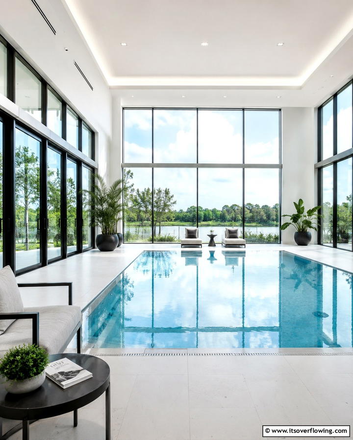 Glass Enclosed Indoor PoolExact - 25 Luxurious Indoor Pool Ideas for Year-Round Relaxation