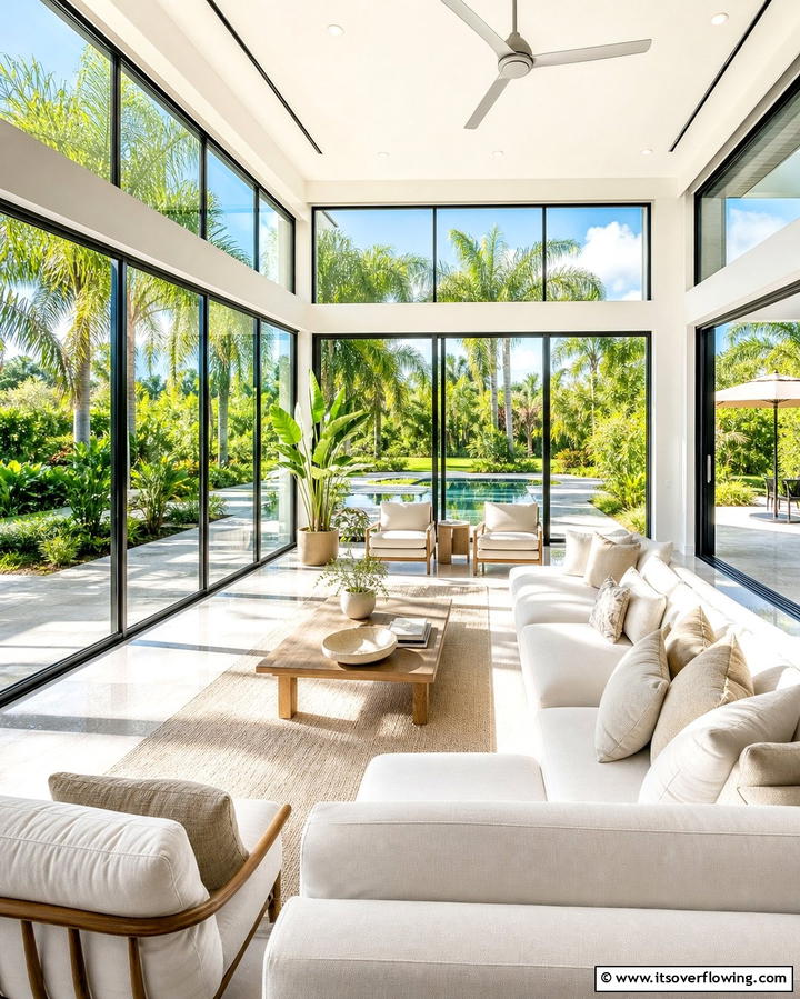Glass Enclosed Paradise - 25 Florida Room Ideas for a Relaxing Sun-Filled Space