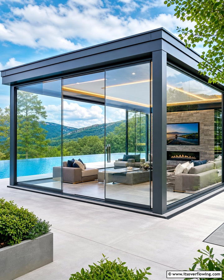Glass Enclosed Pool Gazebo - 20 Pool Gazebo Ideas for a Stunning Backyard Oasis