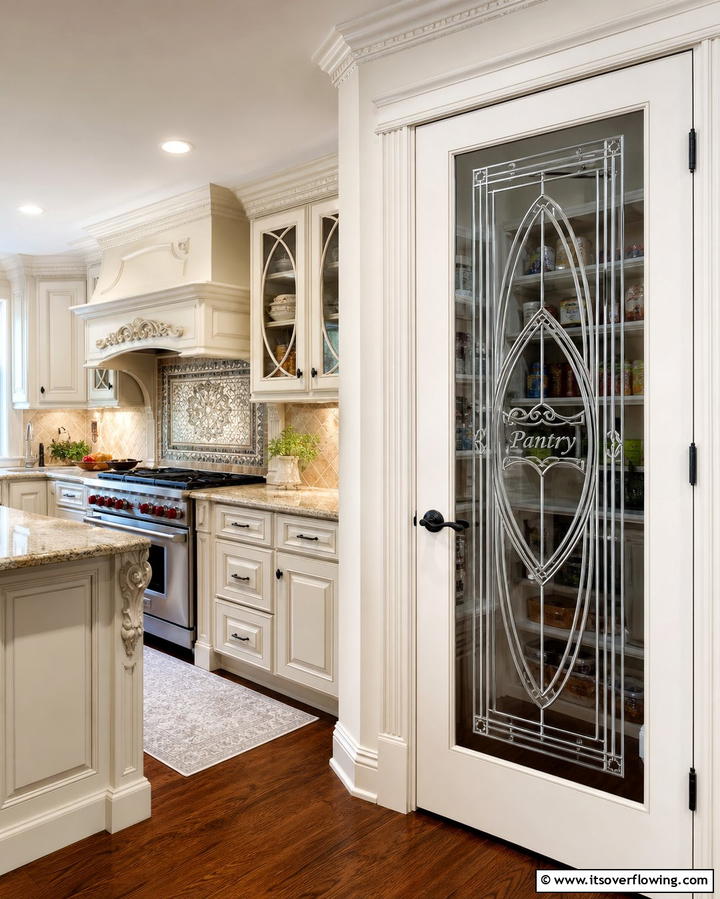 Glass Etched Doors - 25 Pantry Door Ideas for Stylish and Functional Spaces