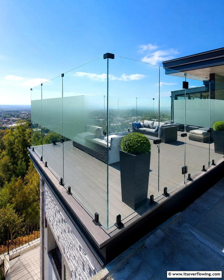 Glass Fencing Option - 30 Private Deck Ideas for Secluded Outdoor Relaxation Zones