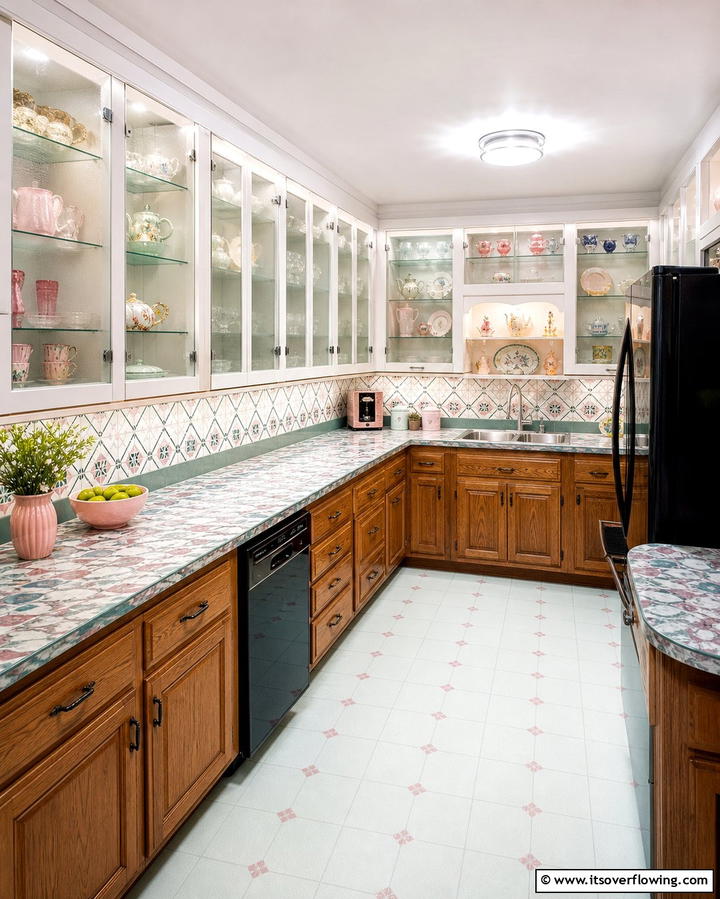 Glass Front Cabinets - 25 1980s Kitchen Ideas for a Retro Revival