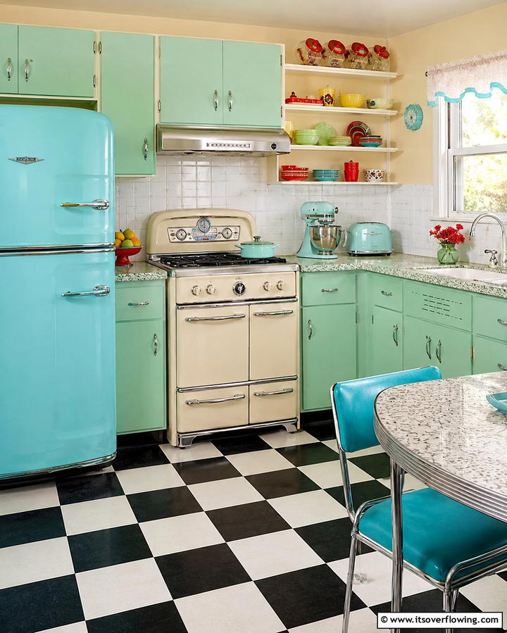 Glass Front Cabinets - 25 1950s Kitchen Ideas for a Retro Home Makeover