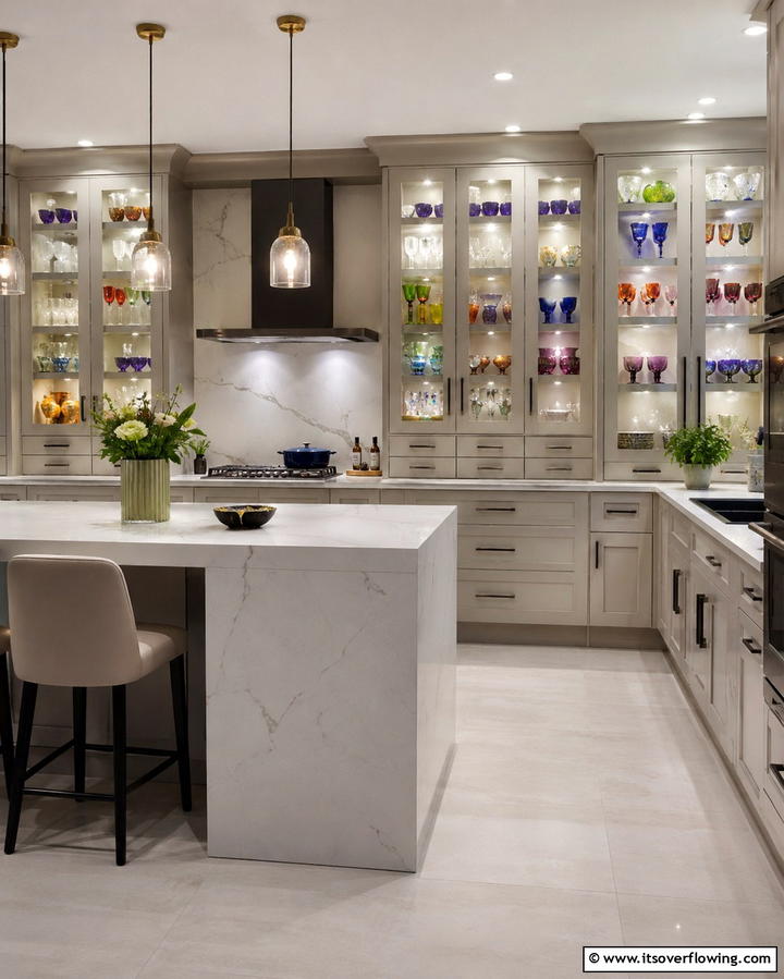 Glass Front Cabinets - 25 Maximalist Kitchen Decor Ideas for Bold Spaces