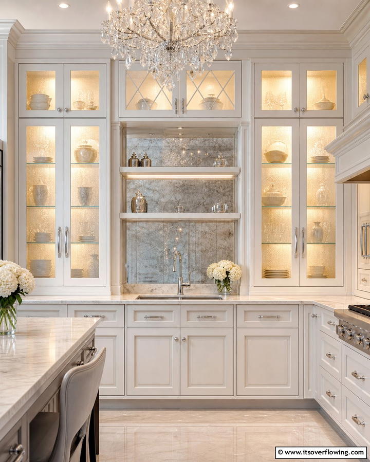 Glass Front Cabinets - 25 Traditional Kitchen Ideas for Timeless Elegance