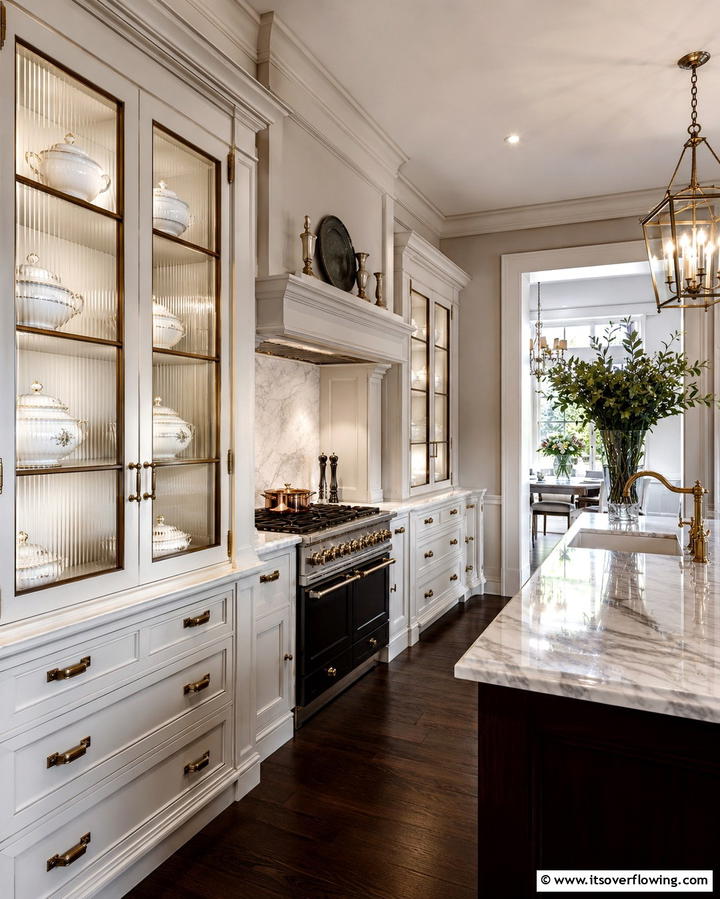 Glass Front CabinetsOne - 25 Vintage Kitchen Ideas for a Classic Culinary Space