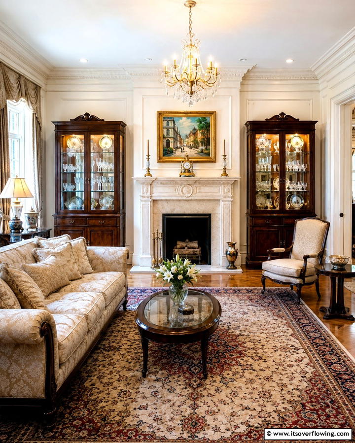 Glass Front Display Cabinets - 30 Fireplace Built-In Design Ideas for Focal Point Spaces