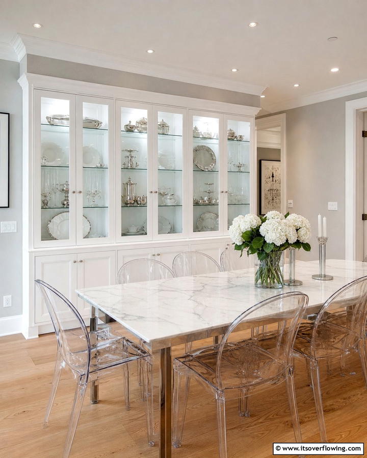 Glass Front Hutch for a Modern Touch - 20 Dining Room Hutch Ideas for Storage and Style