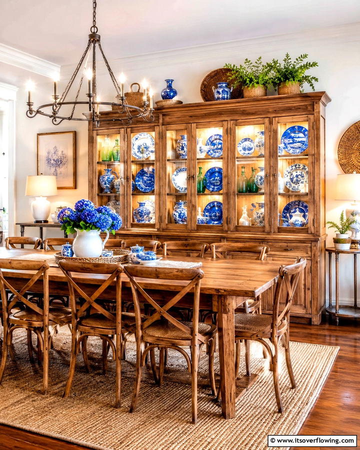 Glass Front Hutch - 30 Dining Room Storage Ideas for Clutter-Free Entertaining