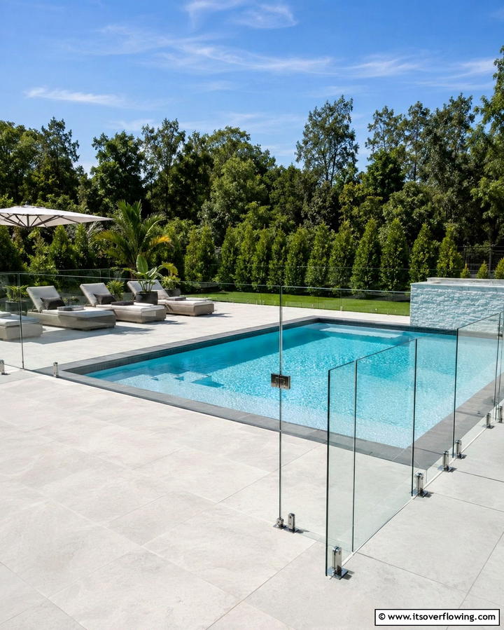 Glass Panel FencingExact - 25 Semi Inground Pool Ideas for a Stunning Backyard