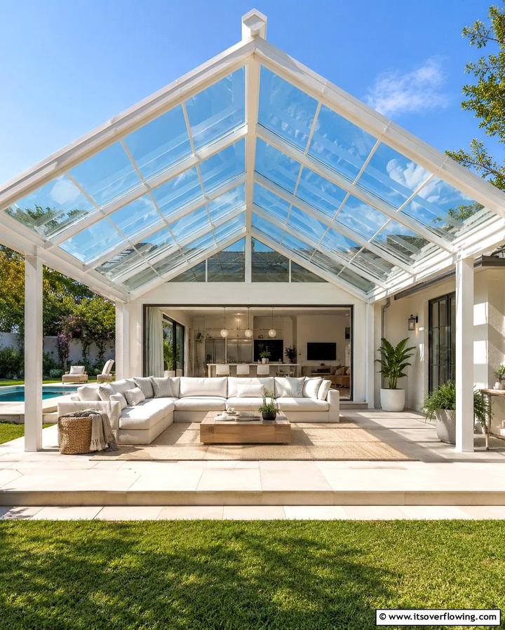 Glass Panel Gable Roof Design - 25 Gable Patio Roof Design Ideas for a Stylish Outdoor Space
