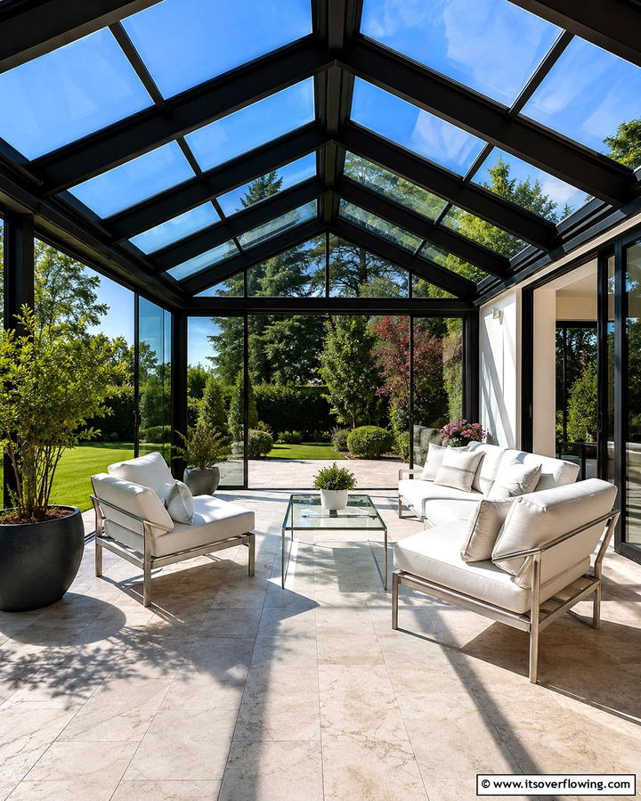 Glass Panel Gable Roof - 25 Gable Patio Roof Design Ideas for a Stylish Outdoor Space