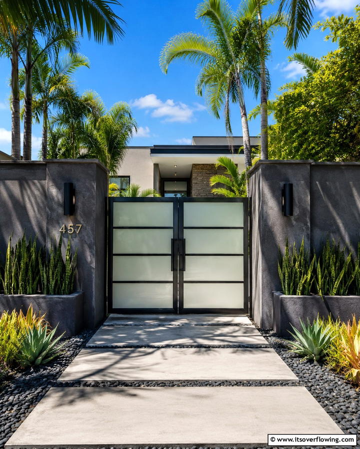 Glass Panel Gate - 25 Fence Gate Ideas for Stylish and Secure Yards