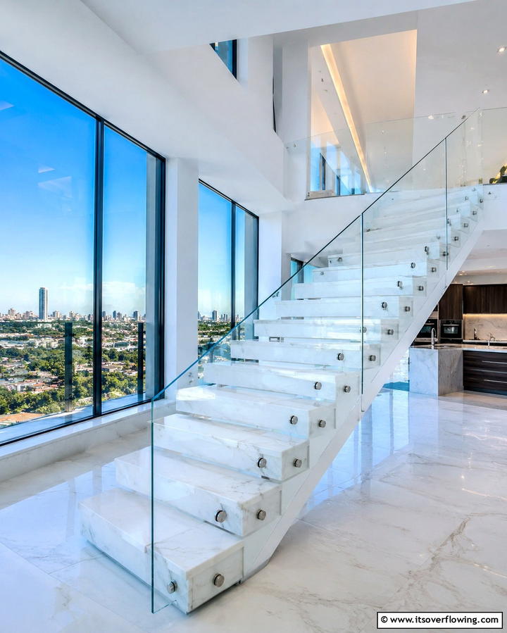 Glass Panel Railings for Modern Elegance - 25 Stair Railing Ideas for Modern and Traditional Homes