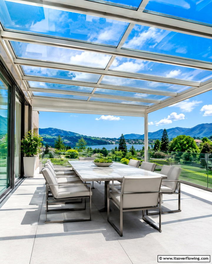 Glass Panel Roof - 25 Pergola Roof Ideas to Enhance Your Outdoor Living Space