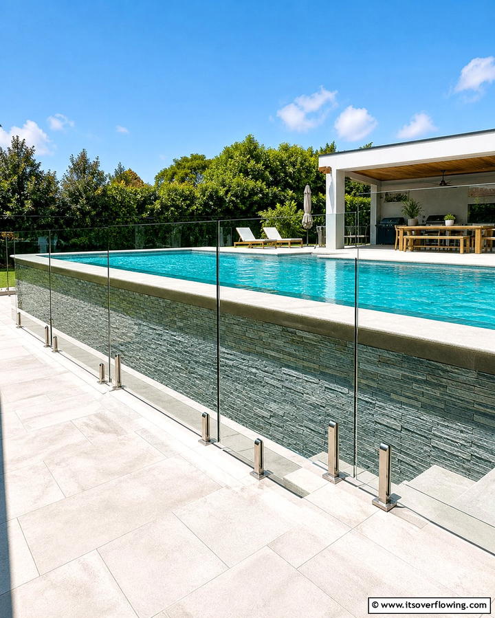 Glass Panels for a Modern Touch - 25 Creative Above Ground Pool Ideas for Your Backyard