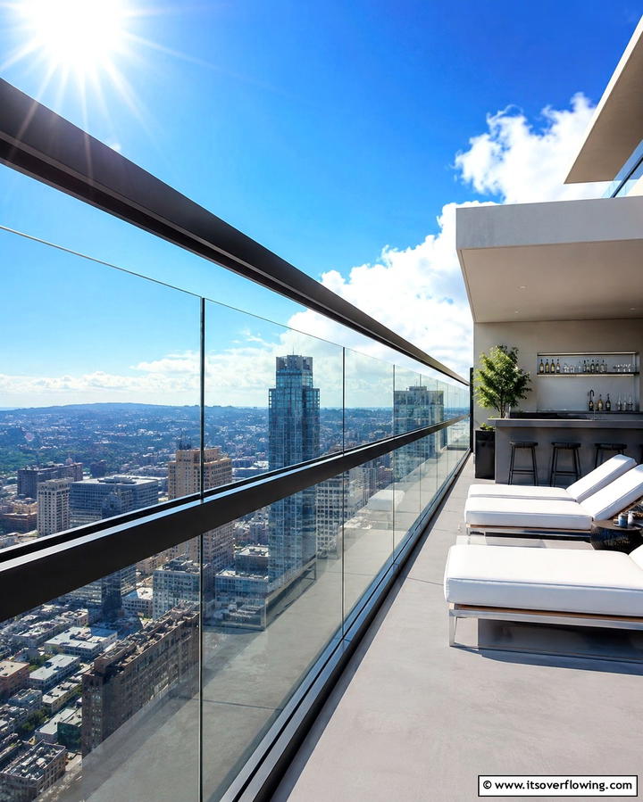 Glass Panels with Horizontal FramesExact - 25 Horizontal Deck Railing Ideas for Modern Homes
